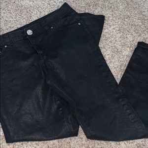 Black Pleather Jeans